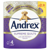 Andrex - Supreme Quilts Toilet Tissues - 4 Rolls - Continental Food Store